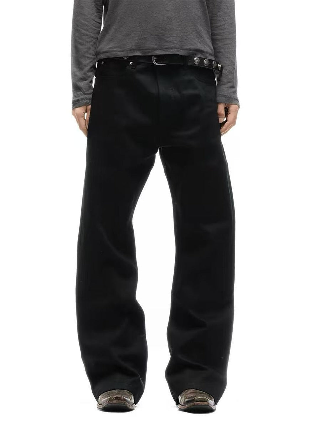 Raw Selvedge Bootcut Jeans - Black