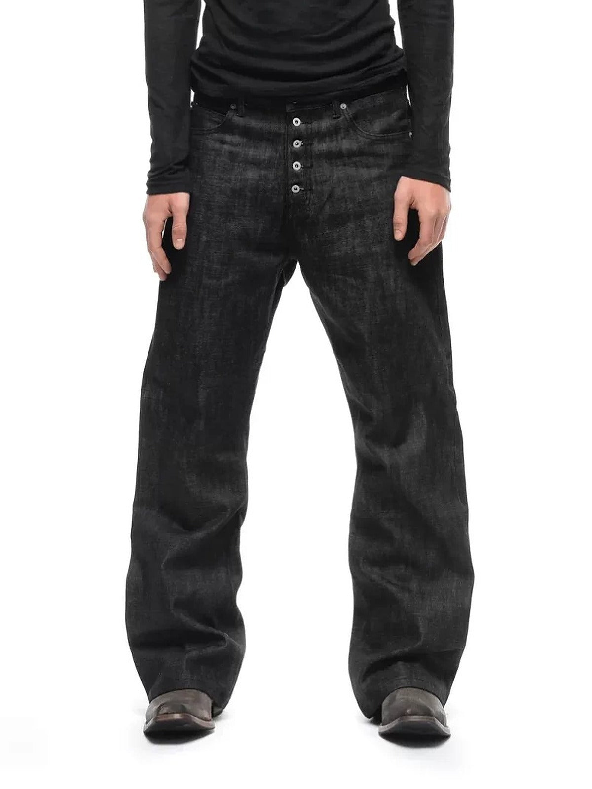 Raw Selvedge Bootcut Jeans - Button Fly