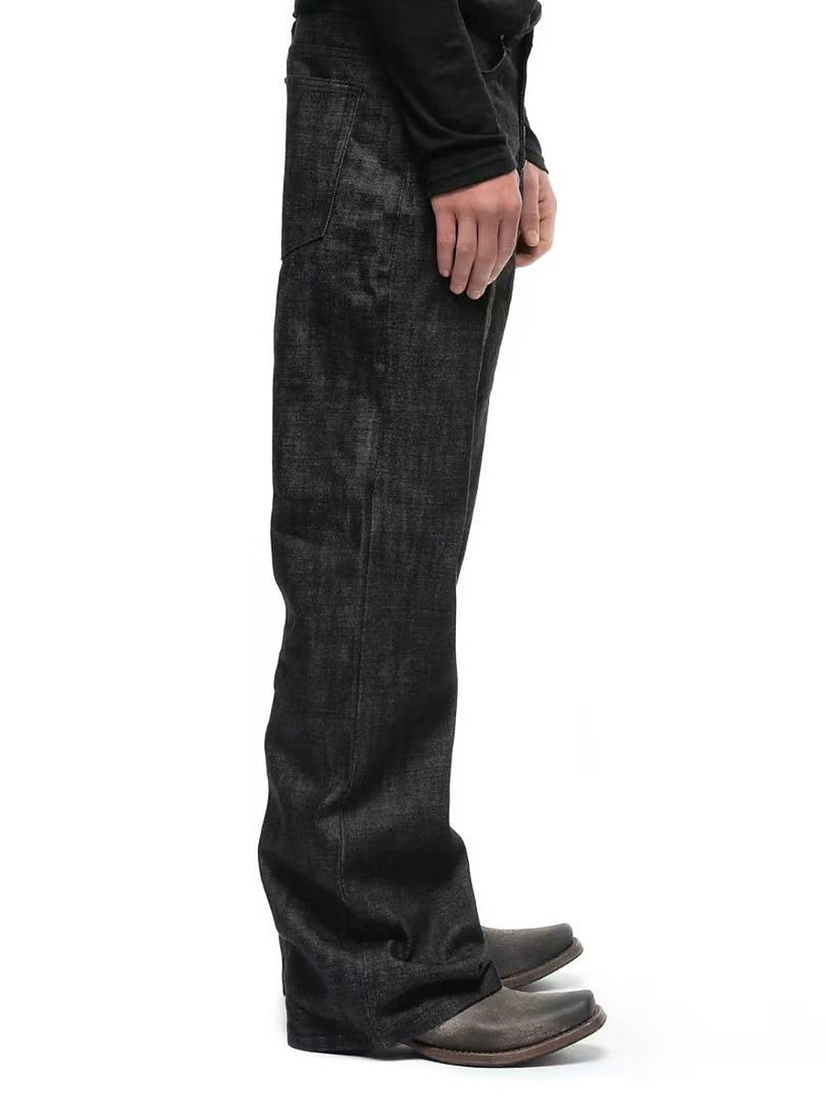 Raw Selvedge Bootcut Jeans - Button Fly