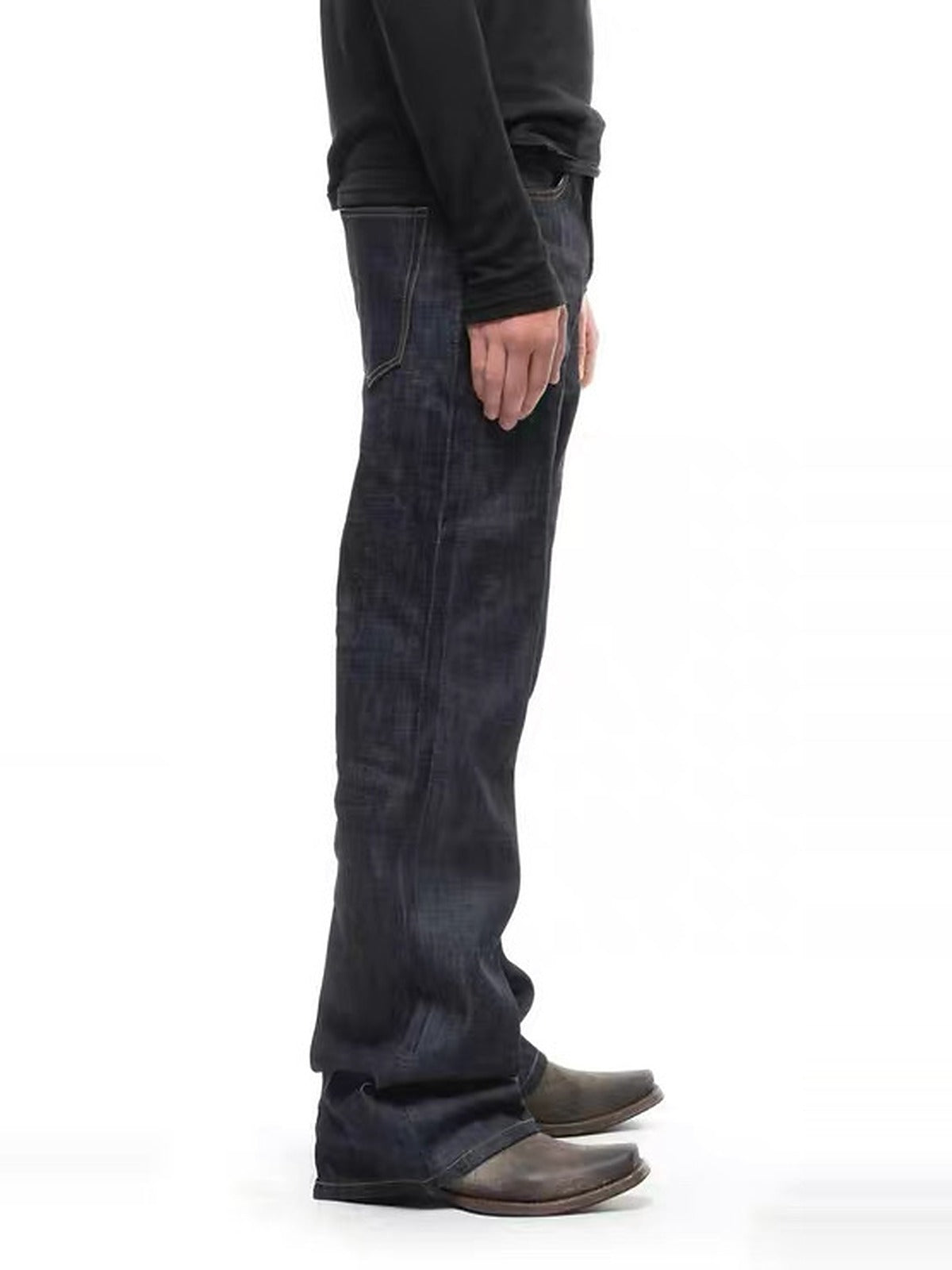 Raw Selvedge Bootcut Jeans - Button Fly